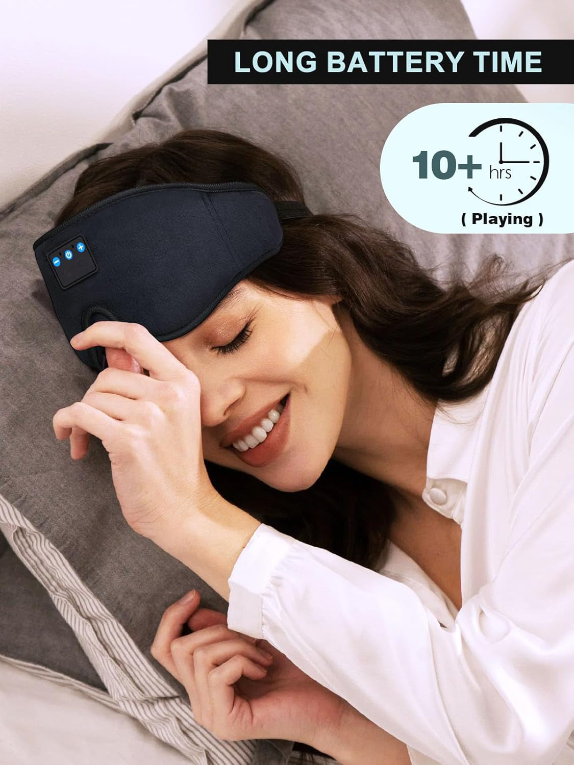 Bluetooth Sleep Mask with Headphones – 3D Eye Mask for Side Sleepers, Ultra-Thin Stereo Sound