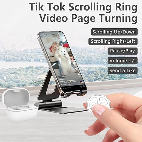 Scrolling Ring Bluetooth Camera Remote Control Scroller Ring Auto Clicker for Live